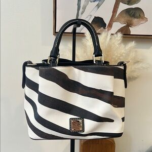 Dooney & Bourke Zebra Print Tote Bag - Black and White